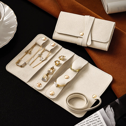 Travel Jewelry Organizer Case: Foldable Small Jewelry Roll for Travel—Rings, Necklaces, Earrings, Bracelets