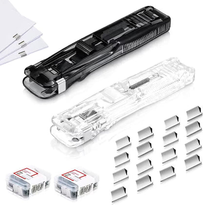 🔥2 Pcs Portable Binder Clip Stapler, Non-Destructive Paper Clam Dispenser for Office, Home, School