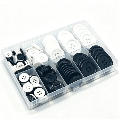 160 pcs Buttons for Crafts Buttons(White & Black)