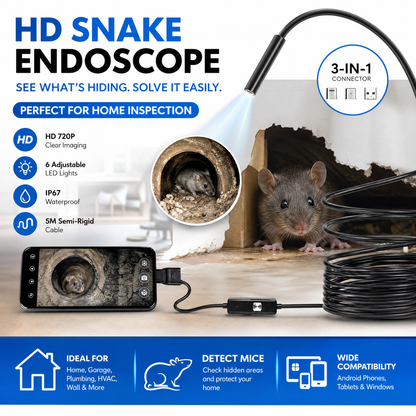 🔥3 In 1 Endoscope,Can be used for physical exploration