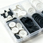160 pcs Buttons for Crafts Buttons(White & Black)