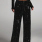 📢📢50 % OFF !!🎅Women's Sequin Sparkle Wide Leg Pants with Elastic Waistband