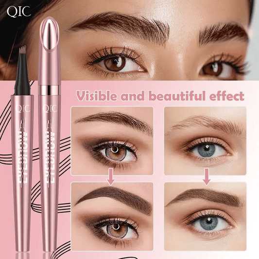 3D Microblading Eyebrow Pencil – 4-prong tip creates natural hair-like strokes. Waterproof, smudge-proof & lasts 24h. Skip costly salon treatments.💕🎁