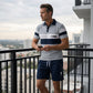 Men's Short Sleeve Casual Set, Summer Beach Fashion Sport Wear, Plaid Pattern, Slim-Fitting, Above the Knee