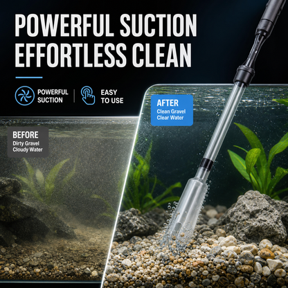 🔥 Electric Aquarium Gravel Cleaner – Powerful Siphon, Hands-Free Operation & Crystal-Clear Tank Water ✨