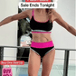 Sportowe Bikini Trzyczęściowe z Nylonu w Stylu Bloków Kolorów