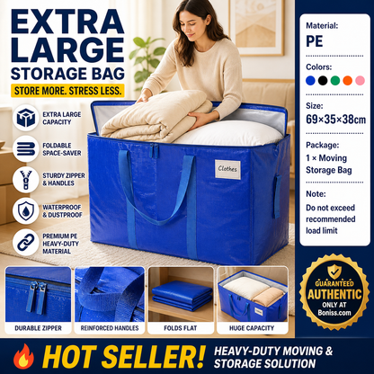 📦 50% OFF! 🧳 Heavy-Duty Foldable Moving Bags – Extra large, durable & space-saving 🏠