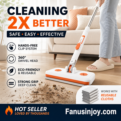 🔥Limited Time 51% OFF！Maximal Cleaning Power！Multi-Functional Hands-Free Clip Flat Mop
