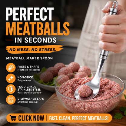 🥳2026 HOT SALE🥳💞50K+ SOLD! 🥩🍴 50% OFF! Meatball Spoon – Non‑stick, scoop & drain in one. No more messy hands – perfect meatballs in seconds! – a must‑have kitchen gadget! 🎁✨