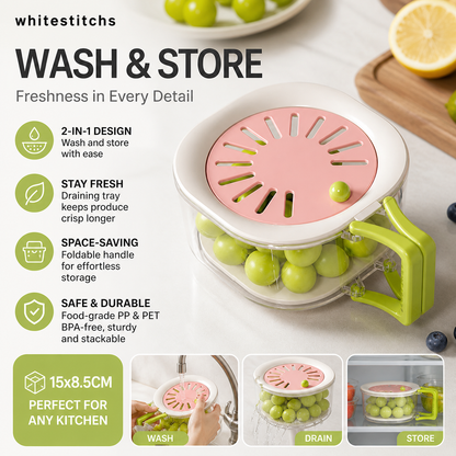 📢📢50% OFF !! ⏰2 in 1 Draining Basket with Lid