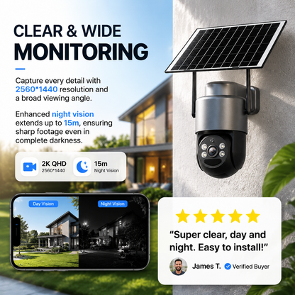 ☀️🔒 50% OFF TODAY! Keep Your Home in Sight Day & Night — Solar-Powered 2K Outdoor Security Camera with Motion Alerts & Night Vision 🏡