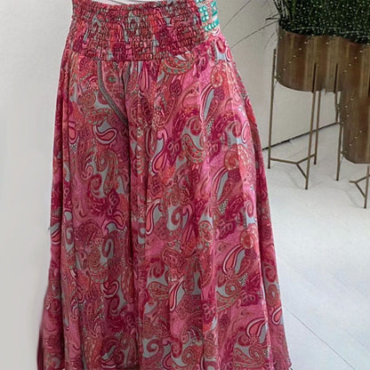 Leichte Hose mit Ethnoprint und Gummizugbund