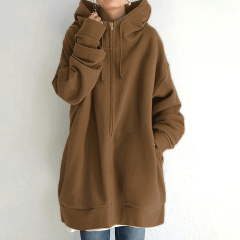 Herbst/Winter-Kapuzenpullover für Frauen mit Reißverschluss und Kapuze