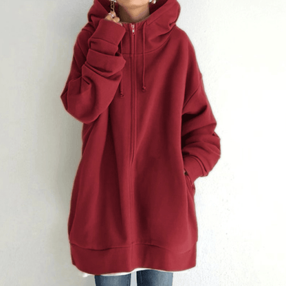 Herbst/Winter-Kapuzenpullover für Frauen mit Reißverschluss und Kapuze