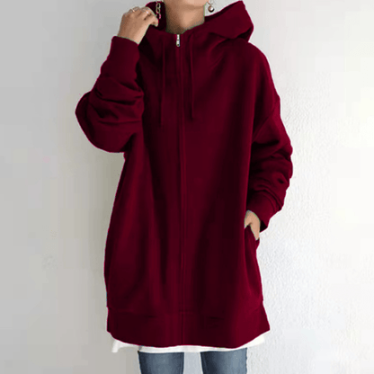 Herbst/Winter-Kapuzenpullover für Frauen mit Reißverschluss und Kapuze