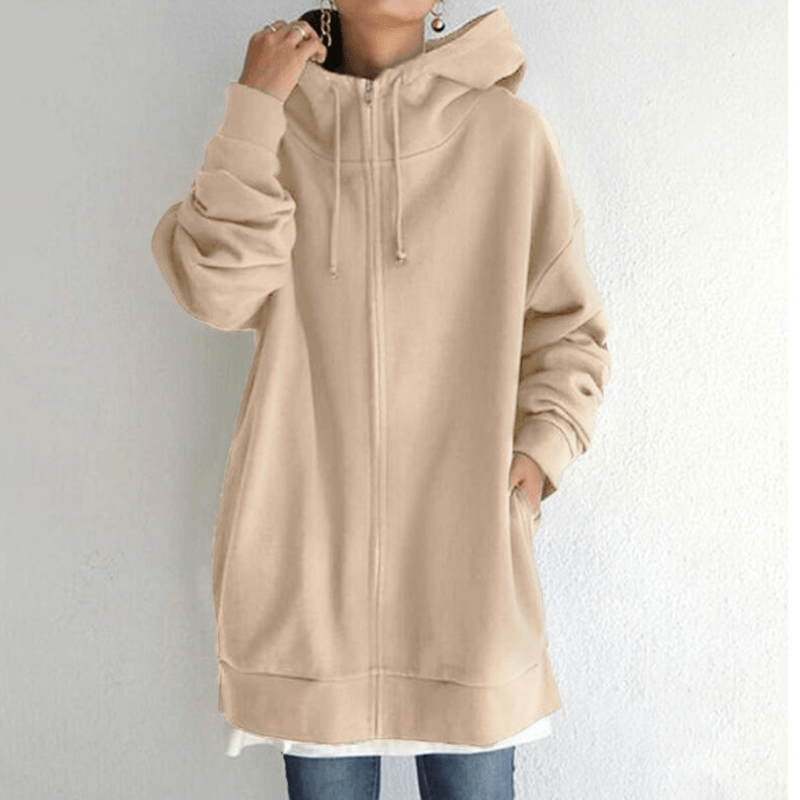 Herbst/Winter-Kapuzenpullover für Frauen mit Reißverschluss und Kapuze