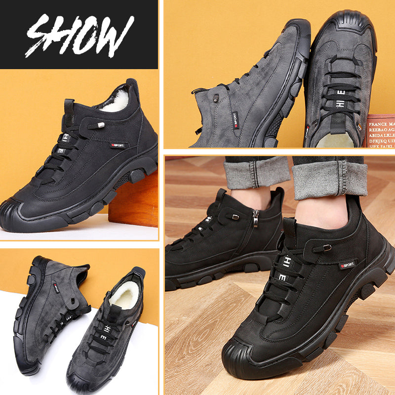 [Wintergeschenk] Herren Sneaker aus Leder mit Kunstwollfutter