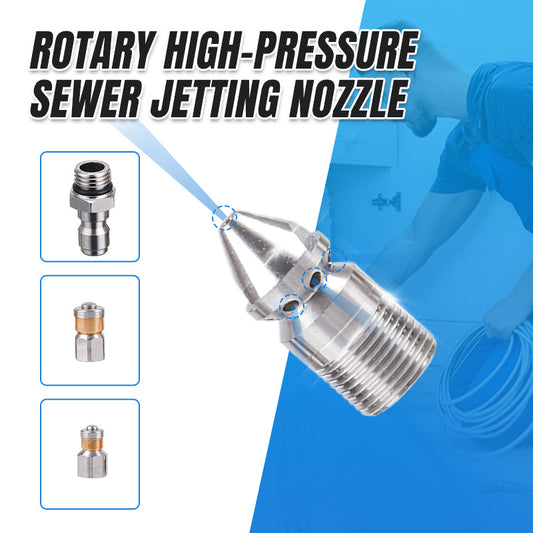 ⏳Time-Limited Special ⏰ Rotary High-Pressure Sewer Jetting Nozzle – Forward & Rear Jets, Stainless Steel, 1/4" & 3/8" Options 🛠️