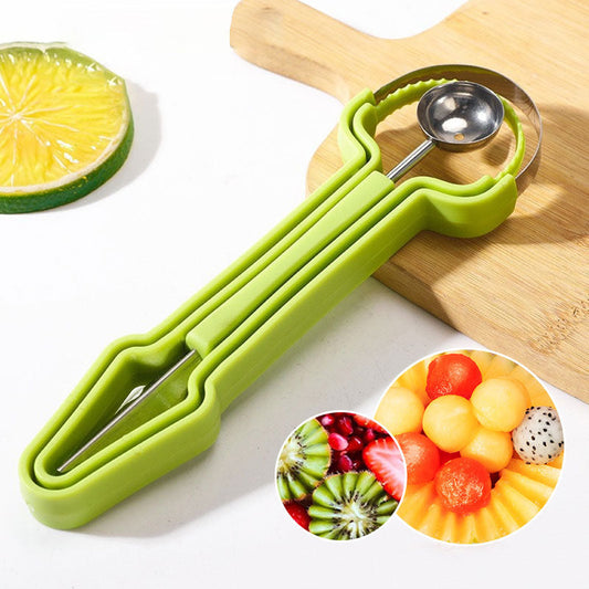 🍉3-in-1 Stainless Steel Melon Baller Scoop Tool Kit
