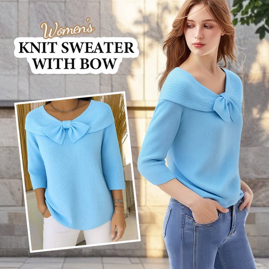 Damen-Strickpullover mit Schleife