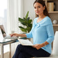 Damen-Strickpullover mit Schleife