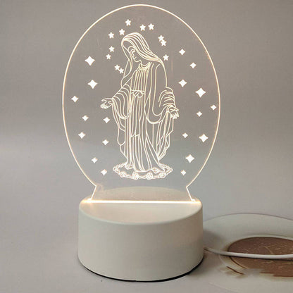 Lampa nocna z 3D wizerunkiem Jezusa – idealny prezent religijny 🌟