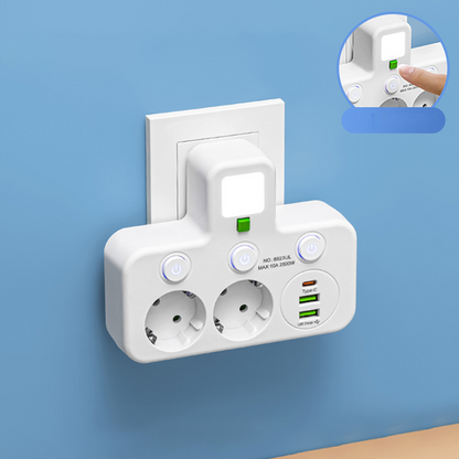 🔌Inteligentna listwa zasilająca z portami USB (wtyczka europejska)