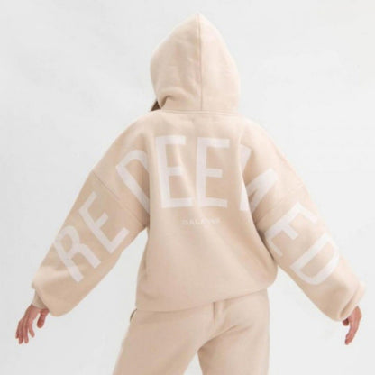 Uniseksowa oversize bluza z kapturem inspirowana wiarą