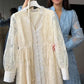 Vintage Embroidered Lantern Sleeve Dress