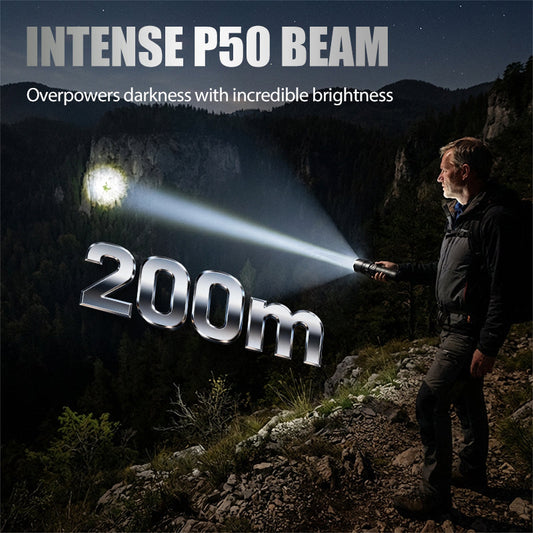 🔦 LATARKA LED ULTRAJASNA P50 – Z FUNKCJĄ ZOOM I ŚWIATŁEM OSTRZEGAWCZYM! ✨