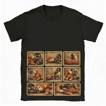Oversize’owy T-shirt z grafiką małpy „Punch”