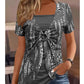 👚 50% OFF NOW!🔥 Leopard Print Top – Retro Square Neck & Mock 2-Piece – Short Sleeve Slim Fit – Breathable Summer Blouse 👗