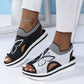 📢📢50% OFF !! ⏰Women Fly-Knit Peep-Toe Platform Wedge Sandals, Breathable Arch Support Cushioned Slip-On Summer Beach Holiday Shoes