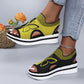 📢📢50% OFF !! ⏰Women Fly-Knit Peep-Toe Platform Wedge Sandals, Breathable Arch Support Cushioned Slip-On Summer Beach Holiday Shoes