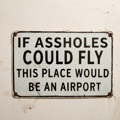 Humorous Vintage Tin Sign Decor
