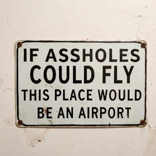 Humorous Vintage Tin Sign Decor
