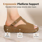 Women's Open Toe Cutout Wedge Slide Sandals