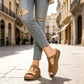 Women's Open Toe Cutout Wedge Slide Sandals