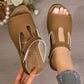 Women's Open Toe Cutout Wedge Slide Sandals
