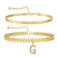 Initial Letter Design Anklet Set for Women