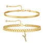 Initial Letter Design Anklet Set for Women