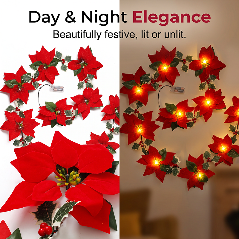 Christmas Poinsettia String Lights – Add a Warm Holiday Glow product view 5