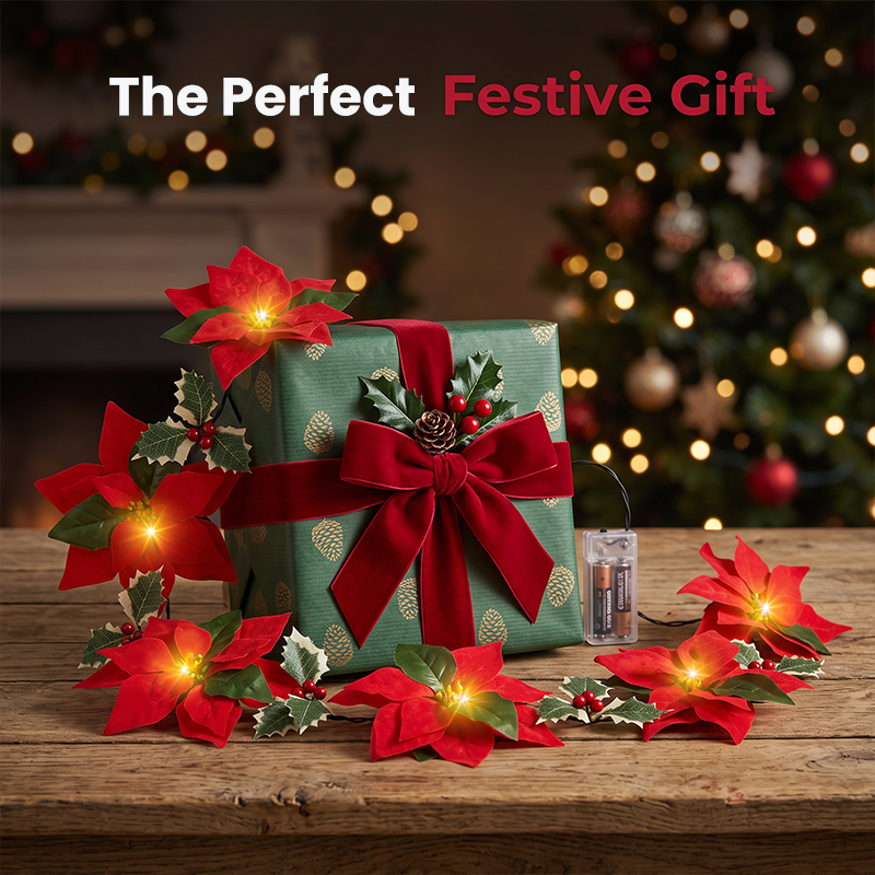 Christmas Poinsettia String Lights – Add a Warm Holiday Glow product view 7