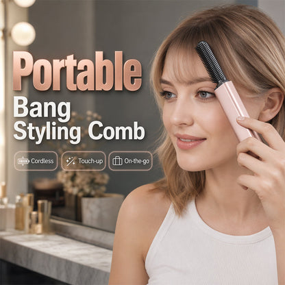 🏆 Last Day Special Price 70% OFF !👩Shape hair in 3 seconds! Create gorgeous hairstyles anytime anywhere. 💁Portable Wireless Mini Bang Styling Comb
