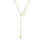 Stainless Steel Y-Shape Heart Initial Necklace