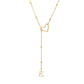 Stainless Steel Y-Shape Heart Initial Necklace