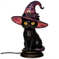 💥 50% Off! 🔥Gothic Halloween Witch and Cat Table Lamp