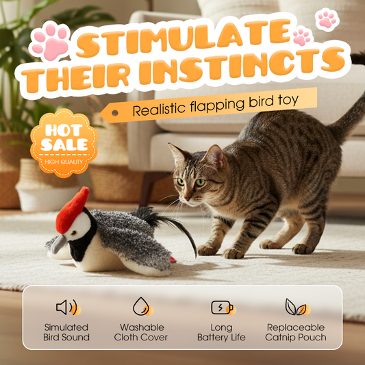 🐱 50% OFF NOW! 🔊 Electric Plush Cat Teaser Toy – Sounds, automatic motion & interactive – Keeps your cat engaged & active ✨