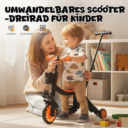 Multifunctional, convertible scooter tricycle for children
