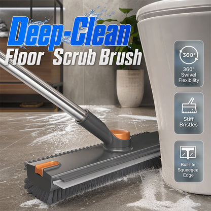 2-in-1 Floor Scrub Brush with Squeegee